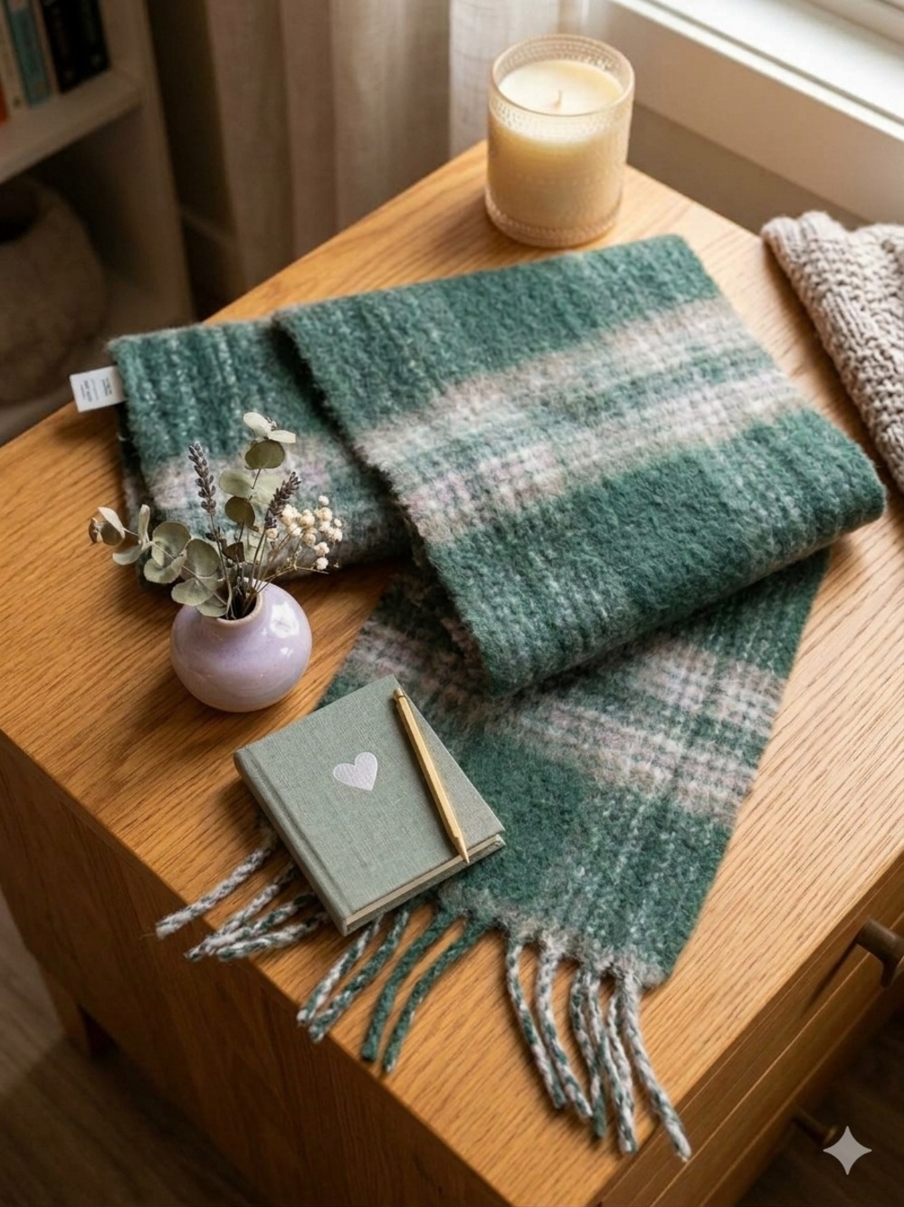 Madewell Alpaca Wool Green Plaid Sacrf